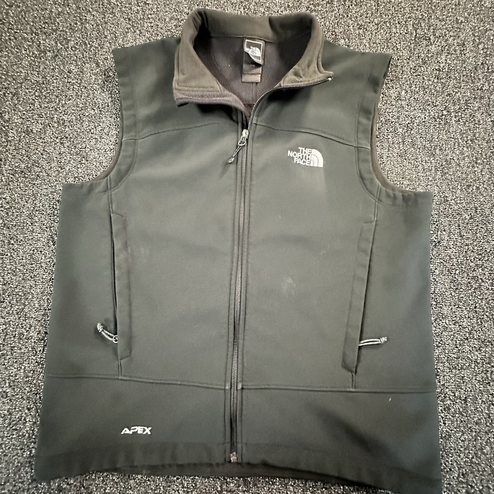 The North Face Apex Softshell Vest Mens Medium Black Full Zip AL5D F2007